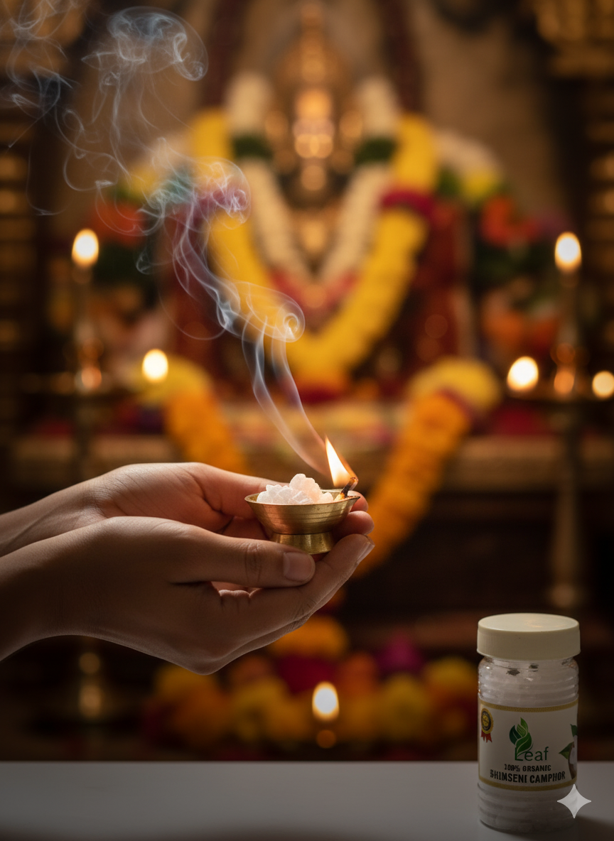 Organic Bhimseni camphor (100 grm ) Acts as an eco-friendly air purifier with a refreshing fragrance.