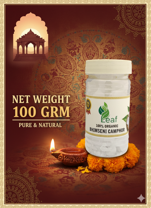 Organic Bhimseni camphor (100 grm ) Acts as an eco-friendly air purifier with a refreshing fragrance.