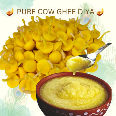 Ghee Diya Batti (50 pcs )  100% pure cow ghee and natural cotton wicks.