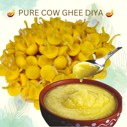 Ghee Diya Batti (50 pcs )  100% pure cow ghee and natural cotton wicks.