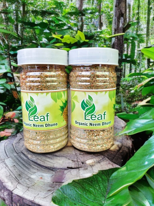 ORGANIC NEEM DHUNO (100Grm) Made from 100% natural neem leaves and traditional herbs, this dhuno is a chemical-free, eco-friendly way to purify your surroundings.