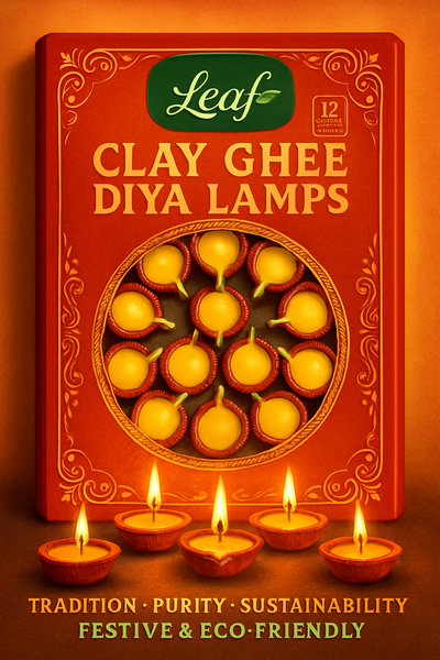 Clay Cow Ghee Diya Lamp (12 pcs)