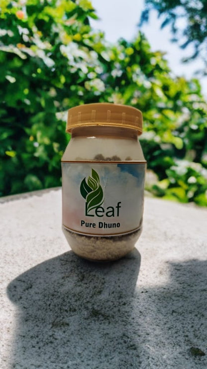 LEAF PURE NATURAL DHUNO (A traditional blend crafted with pure natural herbs, resins, and wood powders, Leaf Pure Natural Dhuno is the perfect way to purify your surroundings and invite peace into your home.)